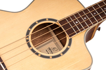 ORTEGA Deep Series 7 Medium Scale Acoustic Bass 4 String - Spruce / Mahogany Natural