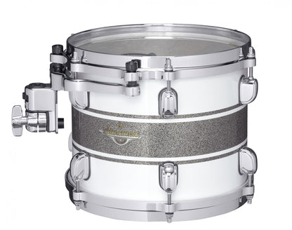 TAMA Starclassic Maple Lacquer Rack Tom 10" x 8" - Silver Snow Racing Stripe/Chrome HW