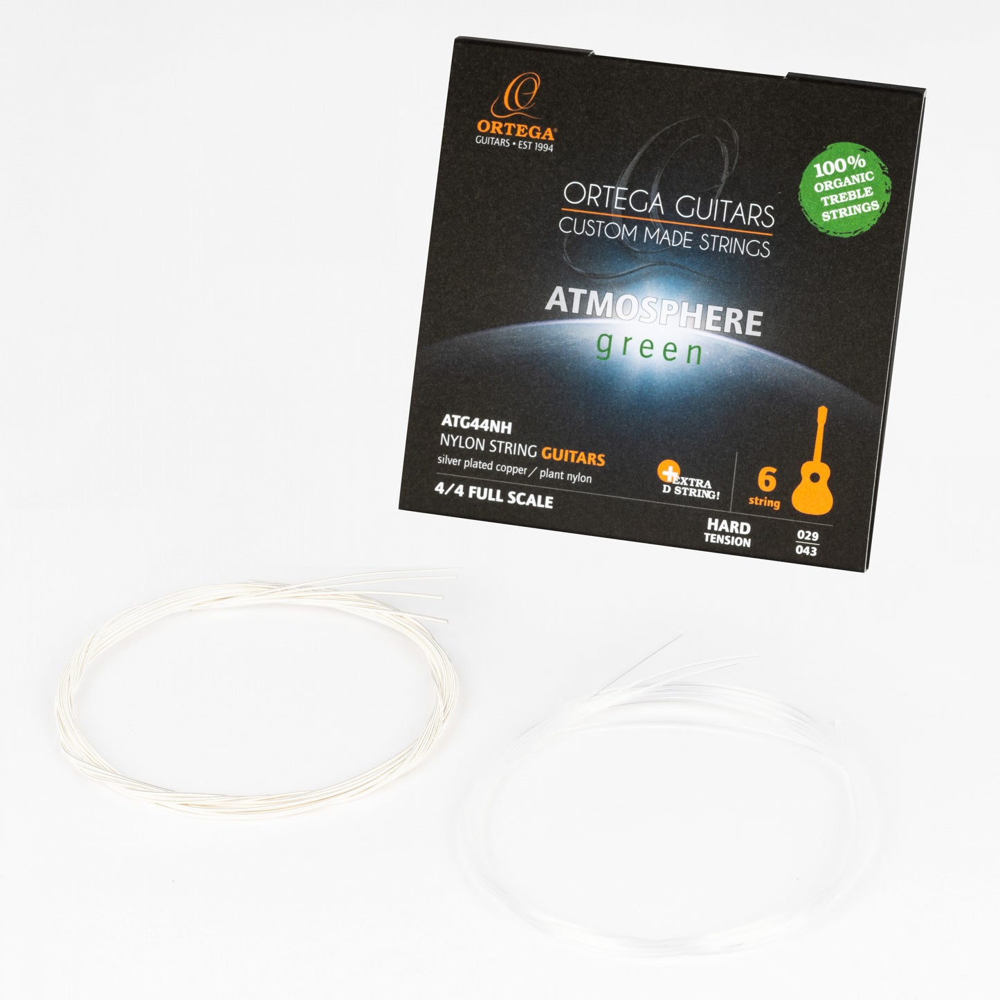 ORTEGA Atmosphere Green Series Nylon String Set - Hard Tension