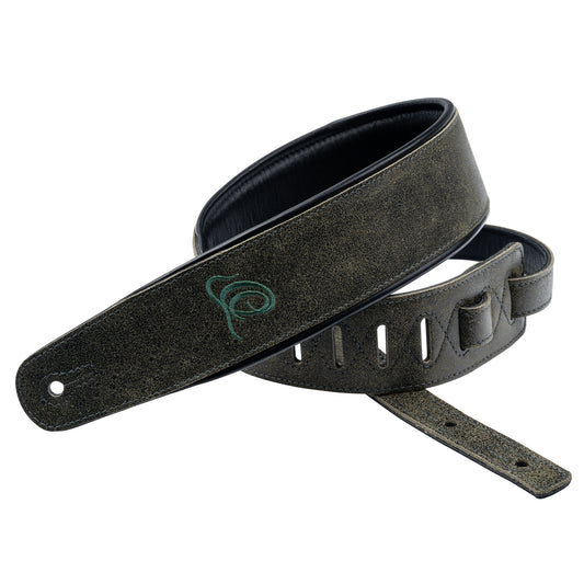 ORTEGA Genuine-Leather Guitar-Strap - Olive Tree
