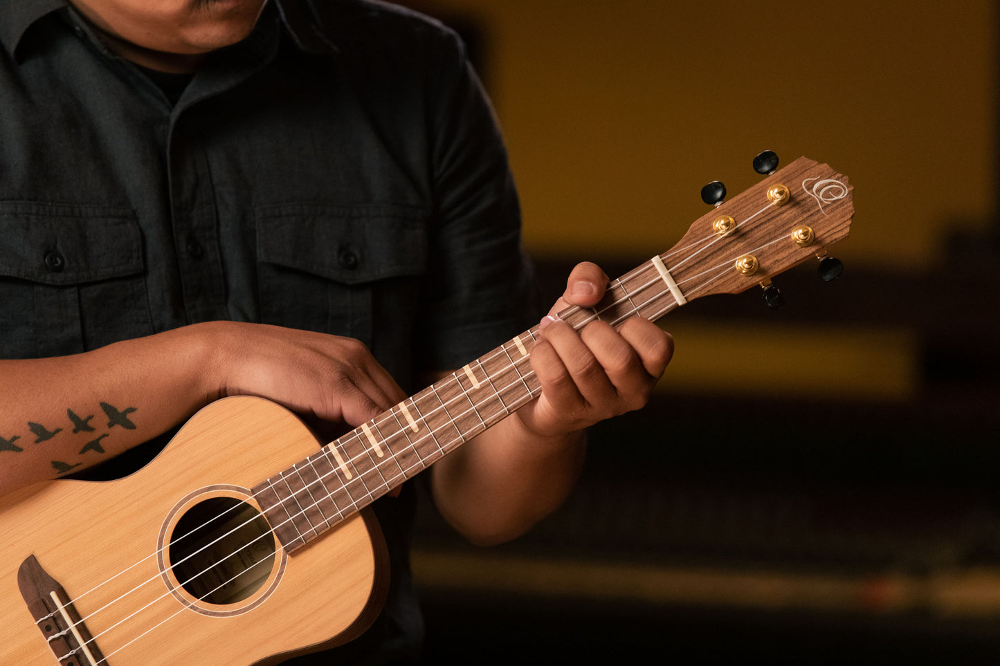 ORTEGA Timber Series Tenor Ukulele 4 String - Solid Cedar / Walnut Natural + Bag