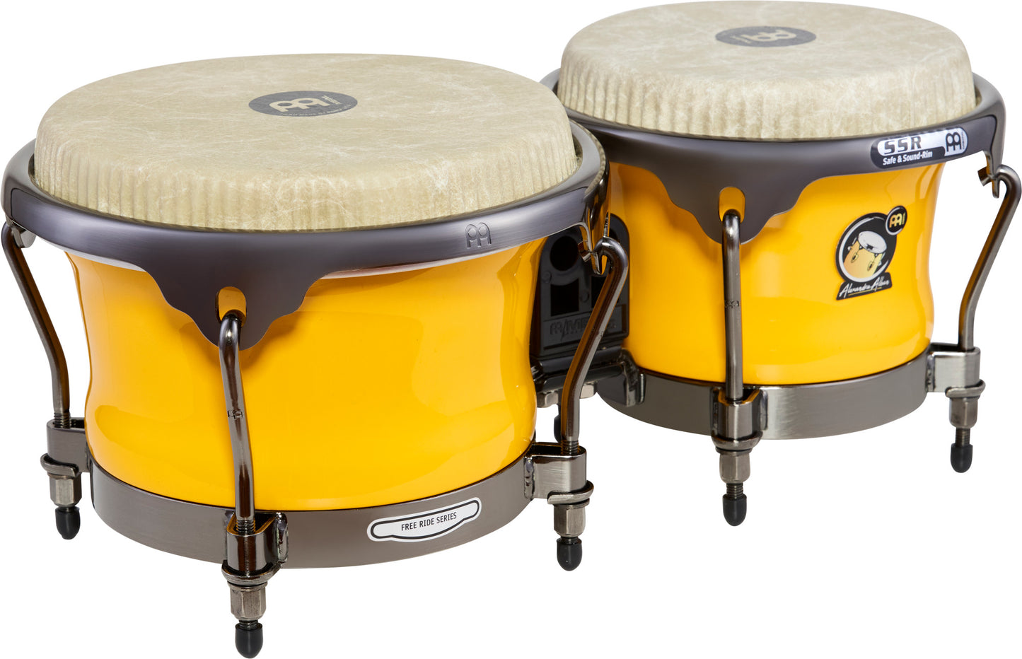 MEINL Percussion Artist Series Alexandra Alban Signature 7" & 8 1/2" Bongo - Sunrise Yellow