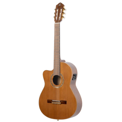 ORTEGA Performer Series 4/4 Classical Medium Neck Guitar 6 String Lefty - Solid Cedar / Walnut Natural + Gig Bag