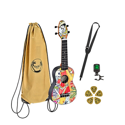 KEIKI K2 Serie Sopran Ukulele Set - Agathis / El Muerto"