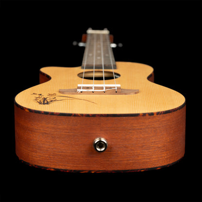 ORTEGA Bonfire Series Preamp Concert Ukulele 4 String Lefty - Spruce/Sapele Natural