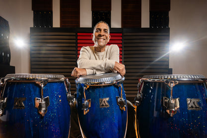 MEINL Percussion Artist Series William Kachiro Quinto 11"/REMO® Black Calfskin Skyndeep Heads - Blue Wave
