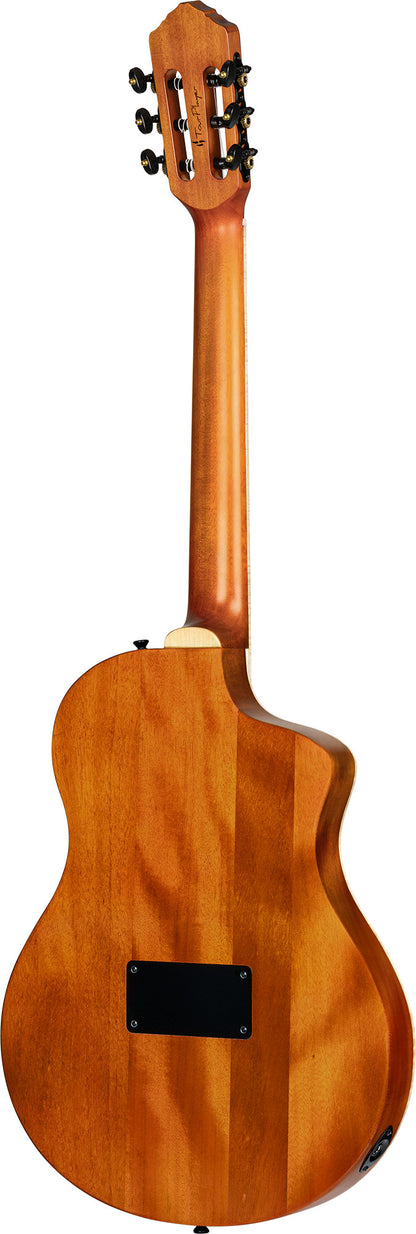 ORTEGA TourPlayer DeLuxe Nylon String Guitar 6-String Lefty - Flamed Maple Blue + Gig Bag