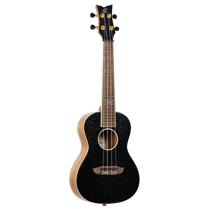 ORTEGA Element Serie Konzert Ukulele 4 String - Spruce / Catalpa Metallic Black + Bag