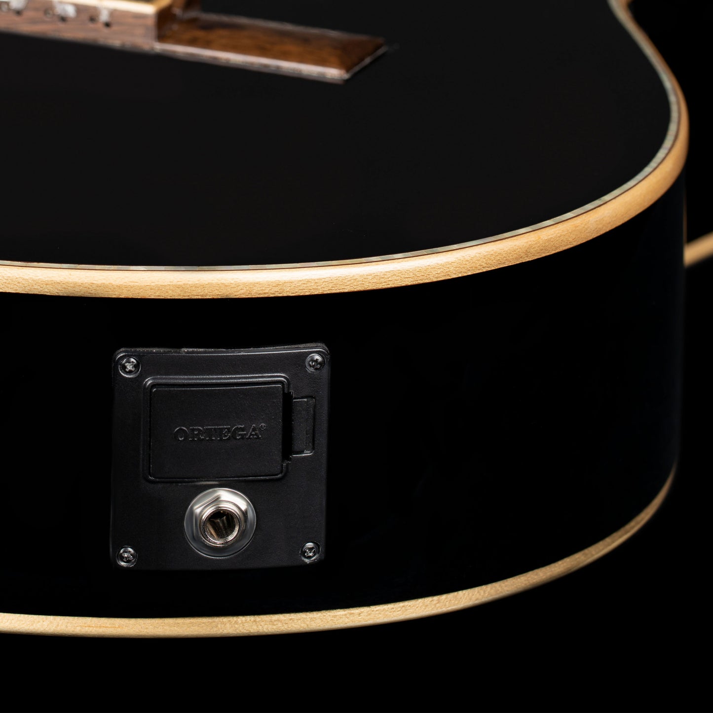 ORTEGA Performer Series 4/4 Thinline Konzertgitarre 6-String - Black + Gigbag