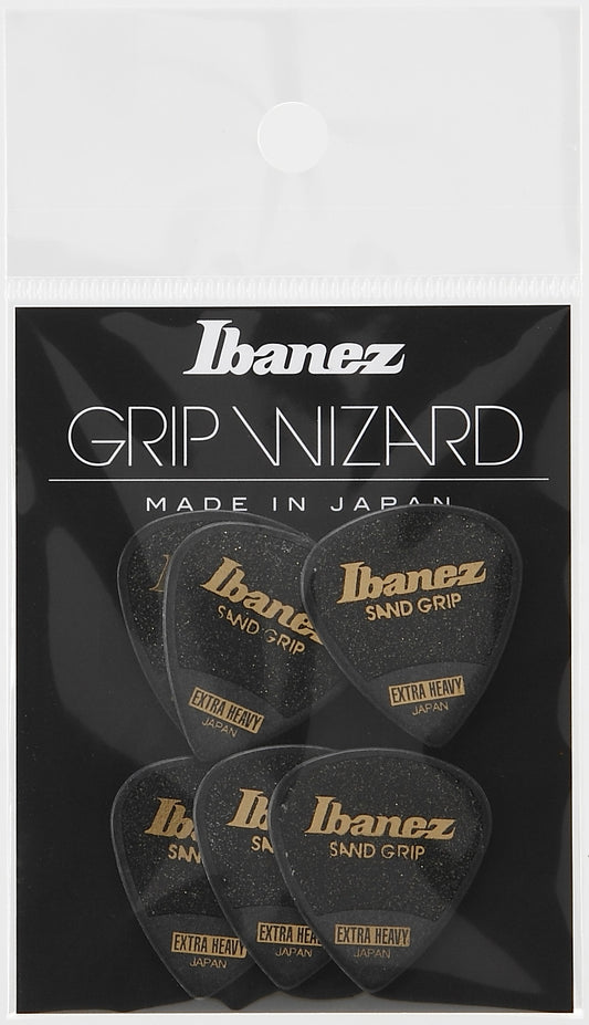 IBANEZ Grip Wizard Series Sand Grip Flat Pick - 6er Pack