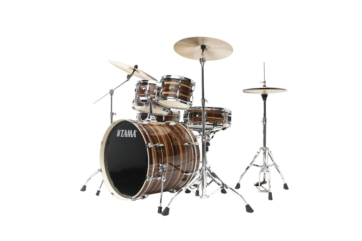 TAMA Imperialstar Drum Set 5 pcs - Coffee Teak Wrap/Chrome HW + MEINL Cymbals HCS Cymbal Kit/Stage Master Double-Braced Hardware Kit
