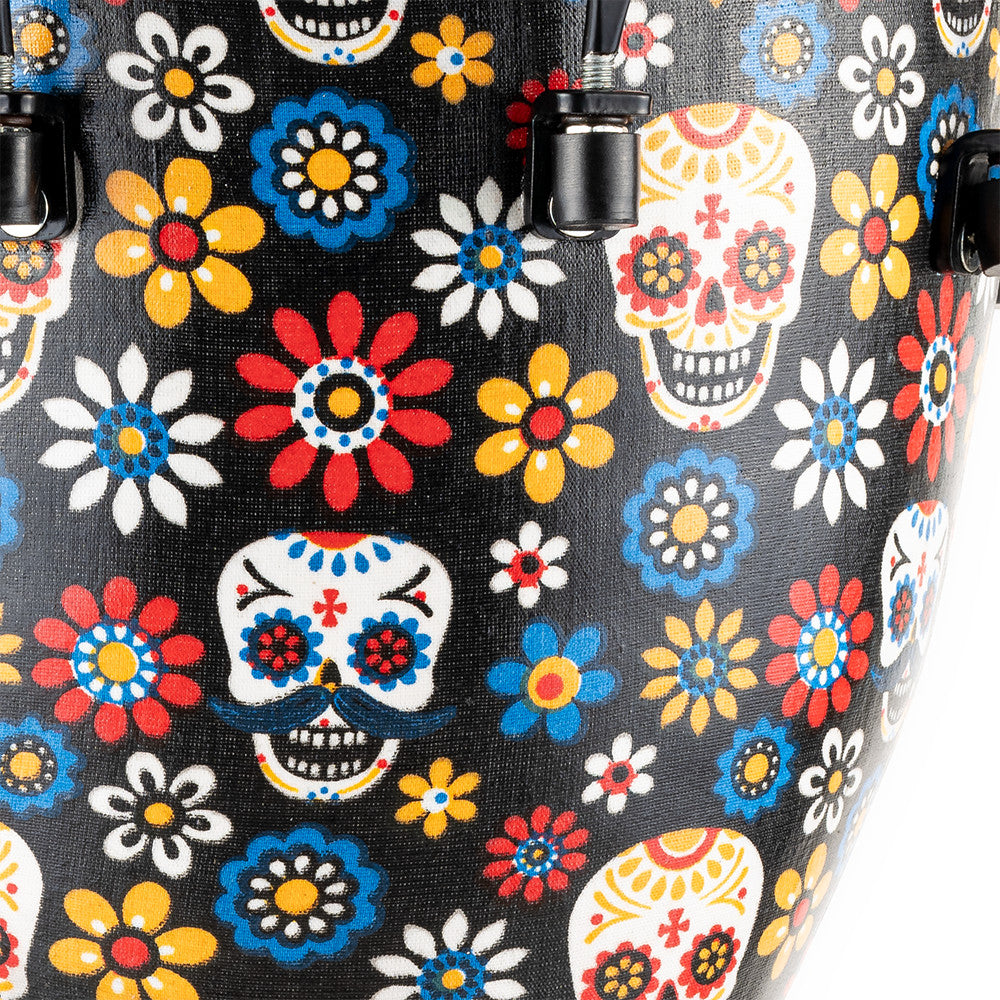 MEINL Percussion Alpine Series Synthetic Djembe - 10" Day of the Dead Finish