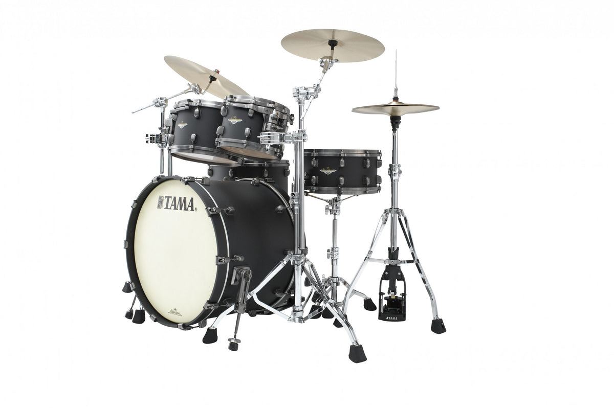 TAMA Starclassic Maple Lacquer Shell Kit 4 teilig - Flat Black/Smoked Black Nickel HW