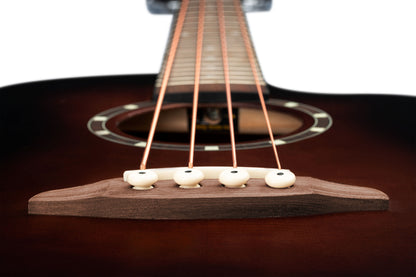 ORTEGA Deep Series 7 Medium Scale Acoustic Bass 4 String - Spruce / Mahogany Bourbon Fade
