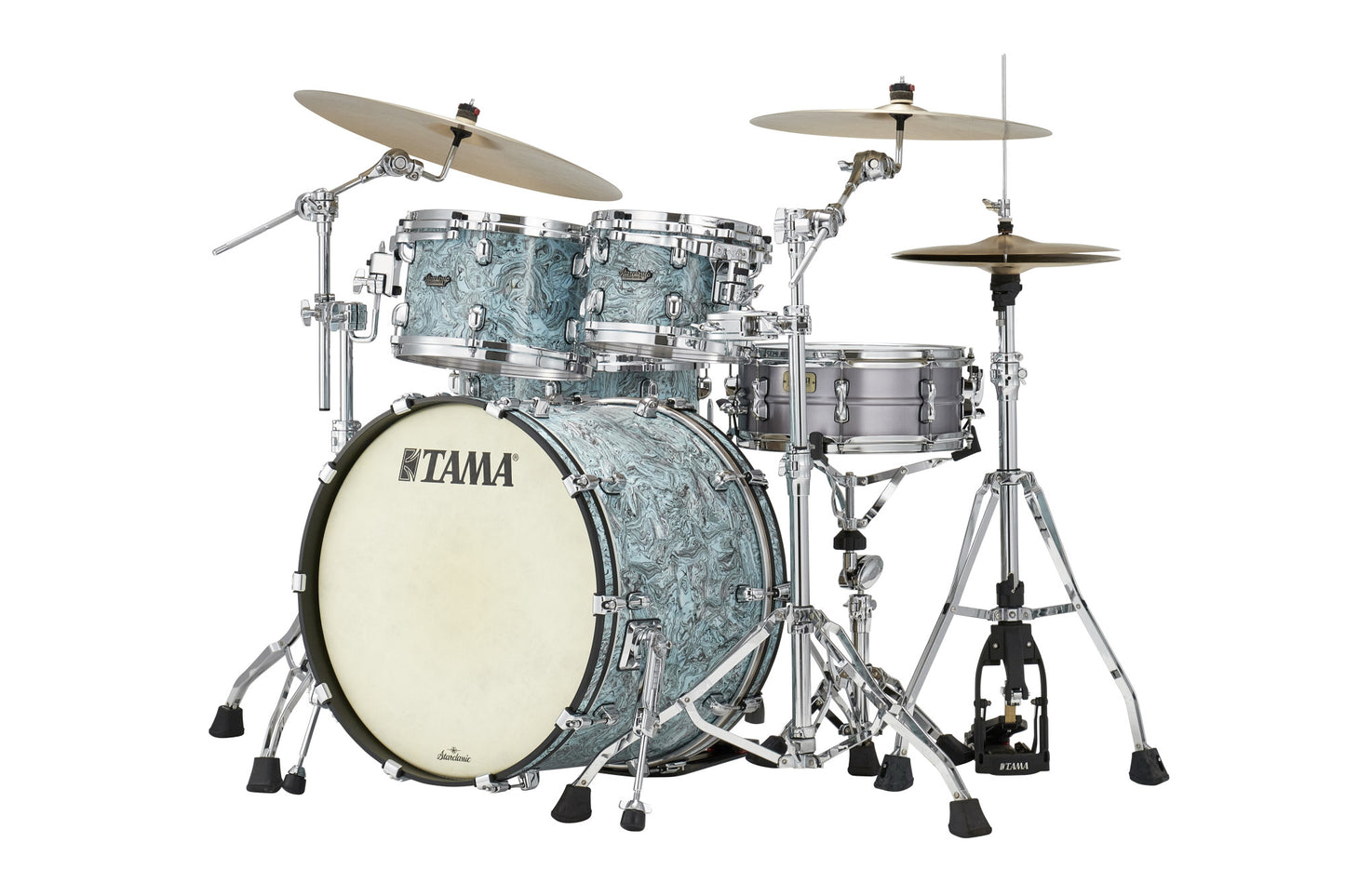 TAMA Starclassic Maple Duracover Wrap Shell Kit 4 teilig - Sky Blue Swirl/Chrom HW