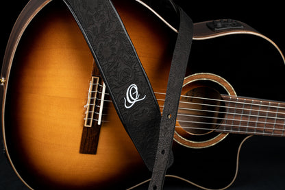 ORTEGA Echtledergitarrengurt - Byzantine Black