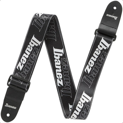 IBANEZ Design Strap - Black/White Logos
