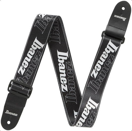 IBANEZ Design Strap - Black/White Logos