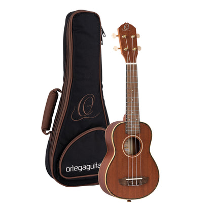 ORTEGA Timber Series Soprano Ukulele 4 String - Mahogany Natural + Bag