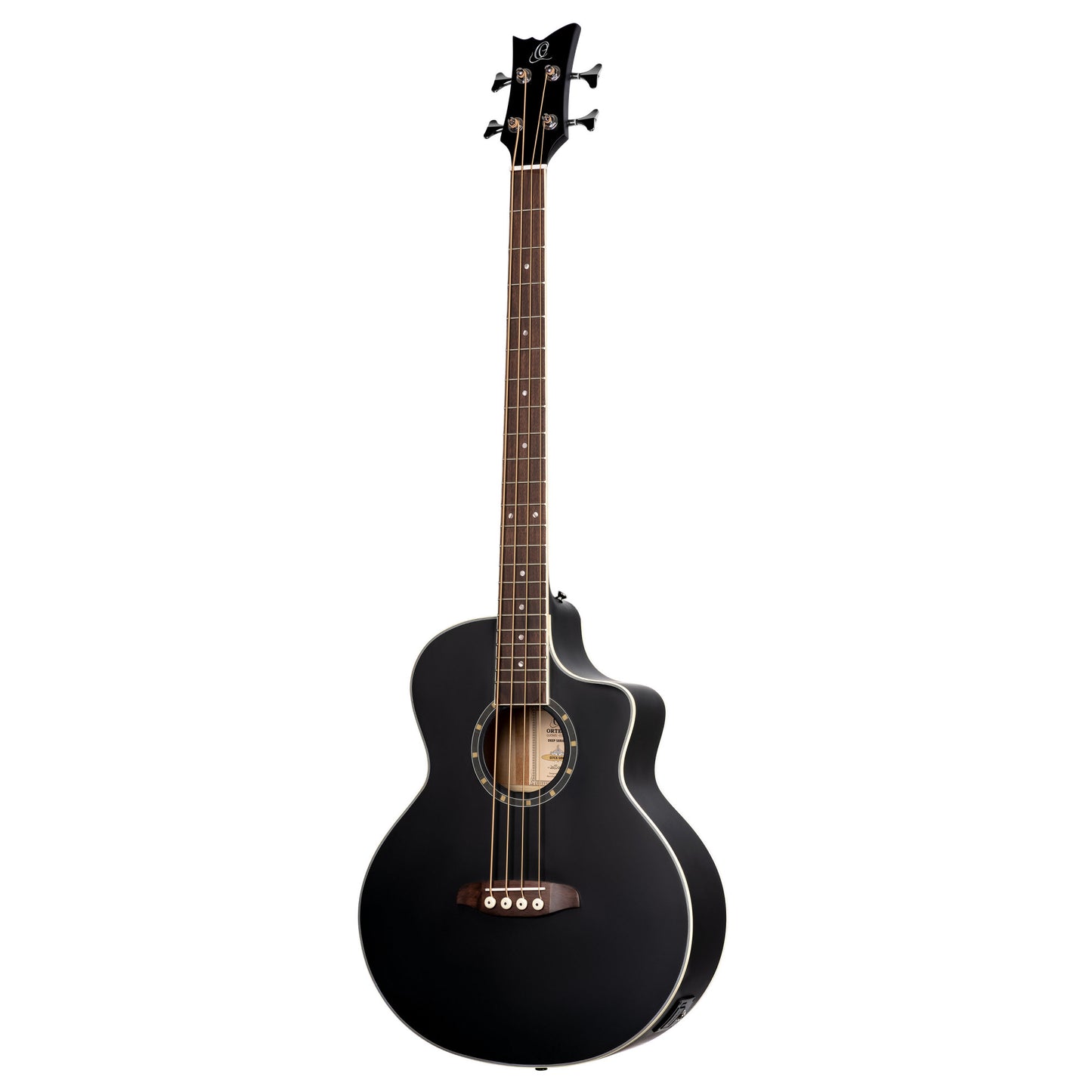 ORTEGA Deep Series 7 Medium Scale Acoustic Bass 4 String - Spruce / Mahogany Satin Black