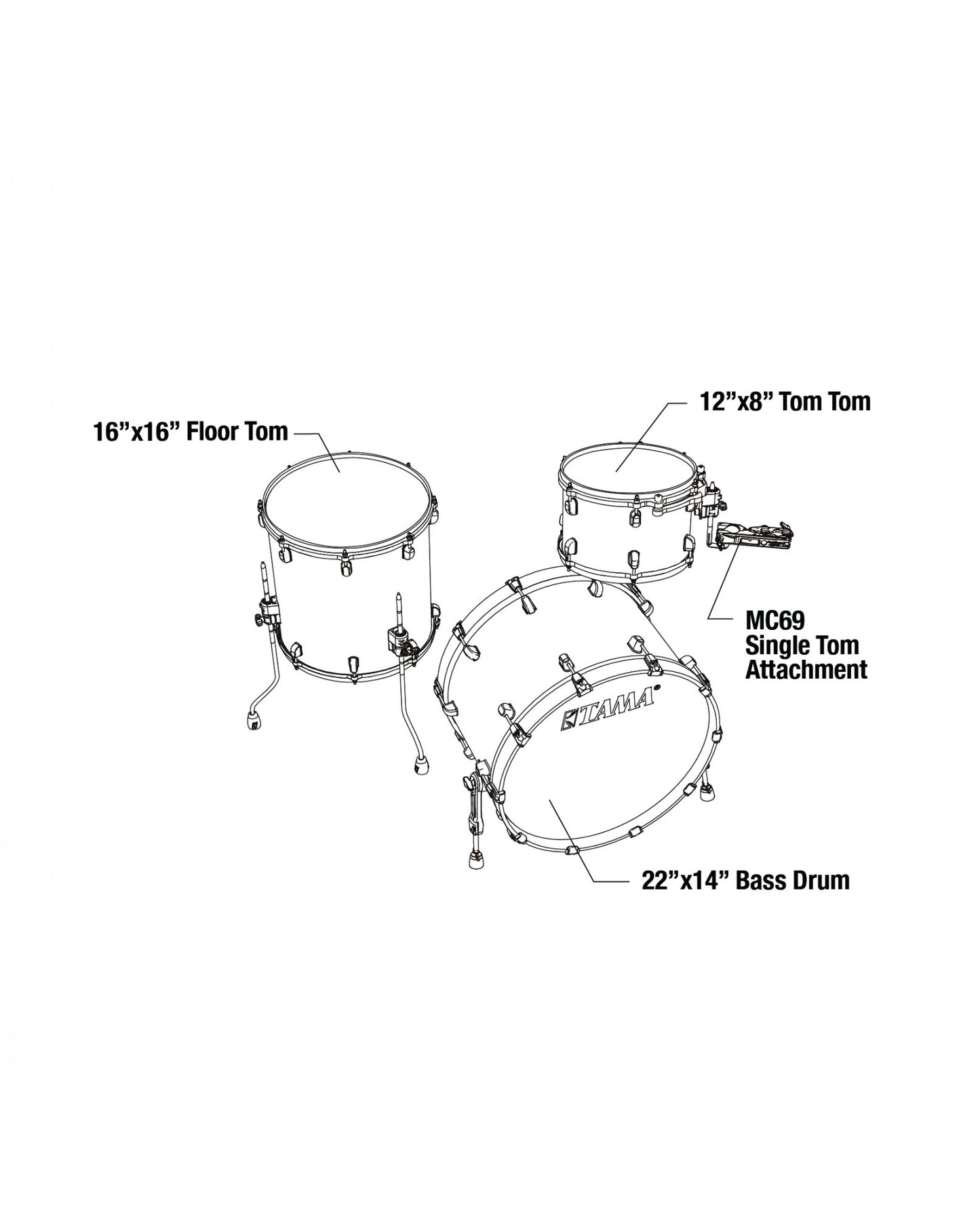 TAMA Starclassic Walnut/Birch Lacquer Shell Kit 3 teilig - Lacquer Ocean Blue Ripple/Chrom HW