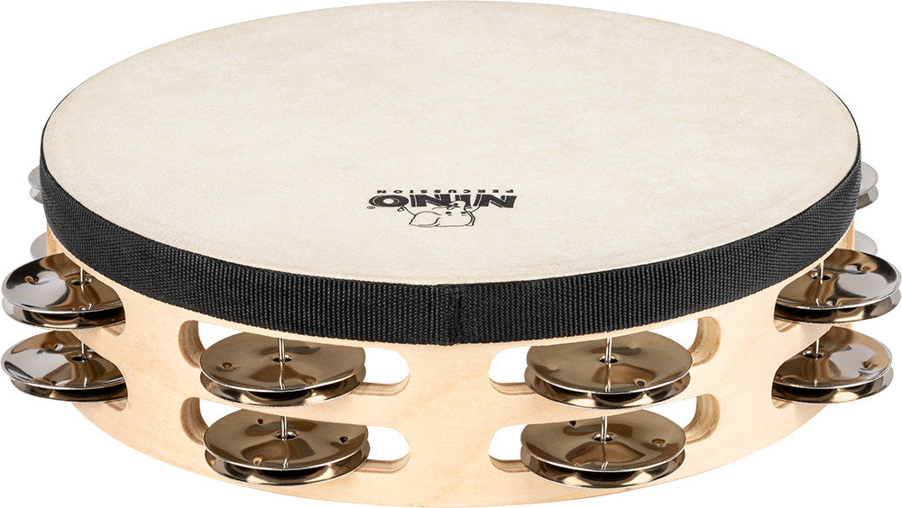 NINO Percussion Double Row Headed Wood Tambourine - 8” Natural