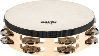 NINO Percussion Double Row Headed Wood Tambourine - 8” Natural