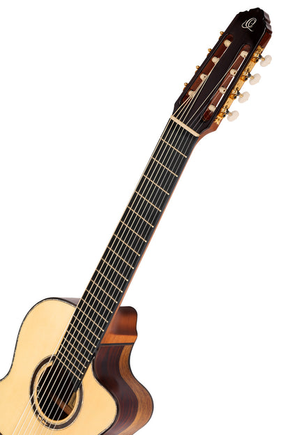 ORTEGA Javier Reyes Signature Konzertgitarre 4/4 8-Saiter Made in Spain - Natur inkl. Koffer