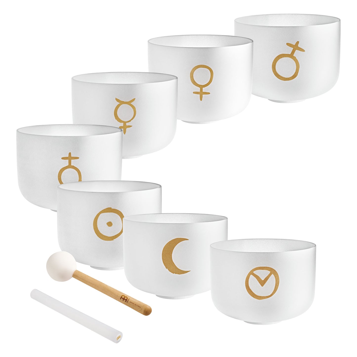 MEINL Sonic Energy Planetary Tuned Crystal Singing Bowl Chakra Set - 7 teilig