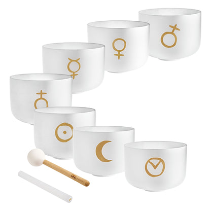 MEINL Sonic Energy Planetary Tuned Crystal Singing Bowl Chakra Set - 7 teilig