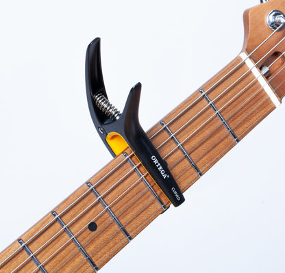 ORTEGA Curved/Flat Guitar Capo - Black/Orange