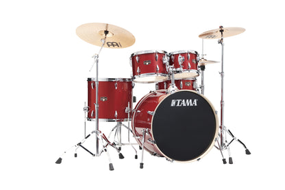 TAMA Imperialstar Drum Set 5 teilig - Burnt Red Mist/Chrom HW + MEINL Cymbals HCS Cymbal Kit/Stage Master Double-Braced Hardware Kit
