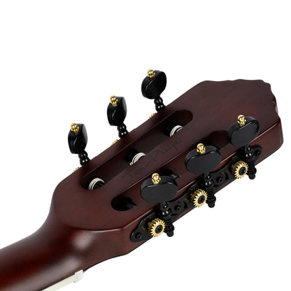 ORTEGA TourPlayer DeLuxe Nylon String Guitar 6-String Lefty - Spruce Black + Gig Bag