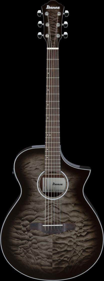 IBANEZ AEWC Acoustic Guitar 6-String - Transparent Black Sunburst Top & Natural High Gloss Back & Side