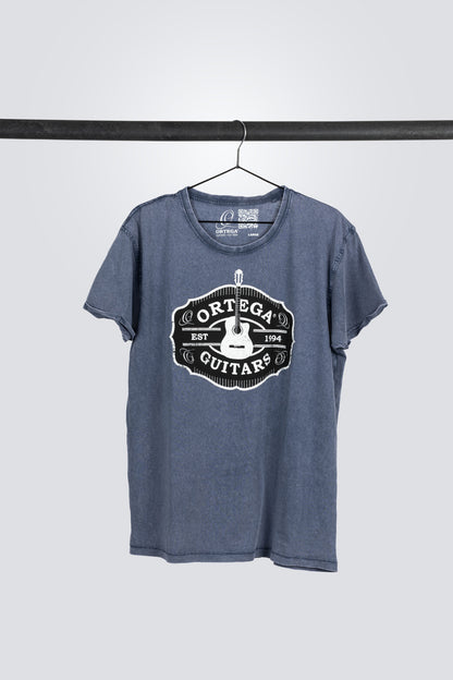 ORTEGA Americana Guitar T-Shirt - Vintage Washed Blue/M