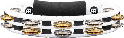 MEINL Percussion Traditional ABS Series Hand Held Molded ABS Tambourine - weiß/vernickelter Stahl/Messing massiv