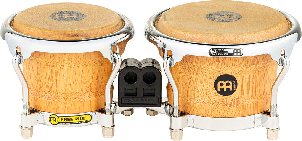 MEINL Percussion Free Ride Mini Holzbongos - Super Natural 3 1/2" MACHO & 4 1/4" HEMBRA