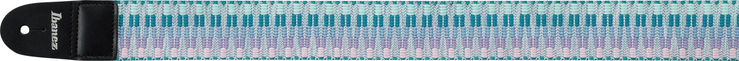 IBANEZ Braided Guitar Strap - Mint Green/Purple