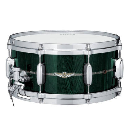 TAMA STAR Bubinga Snaredrum 14" x 6,5" - Dark Green Cordia/Chrom HW - Outside Inlay
