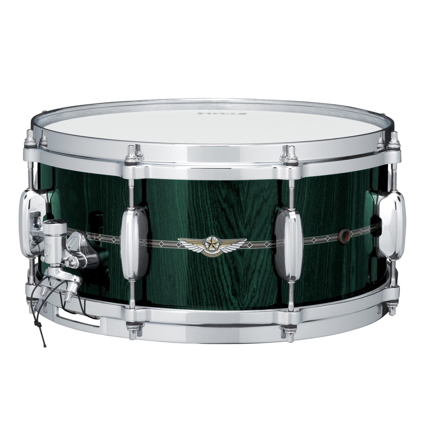 TAMA STAR Bubinga Snaredrum 14" x 6,5" - Dark Green Cordia/Chrom HW - Outside Inlay