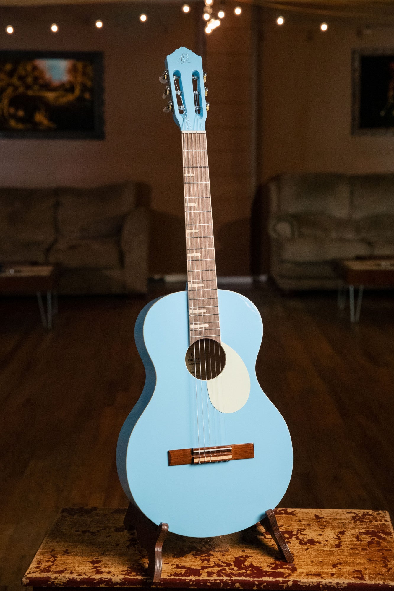 ORTEGA Gaucho Series 4/4 Nylon String Guitar 6-String - Sky Blue + Gig Bag