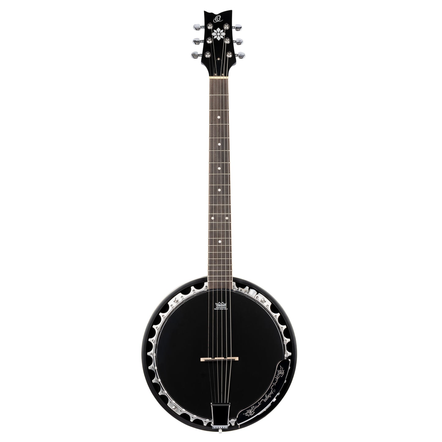 ORTEGA Raven Series Banjo 6 String Lefty - Mahogany Black + Bag