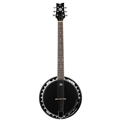 ORTEGA Raven Series Banjo 6 String Lefty - Mahogany Black + Bag