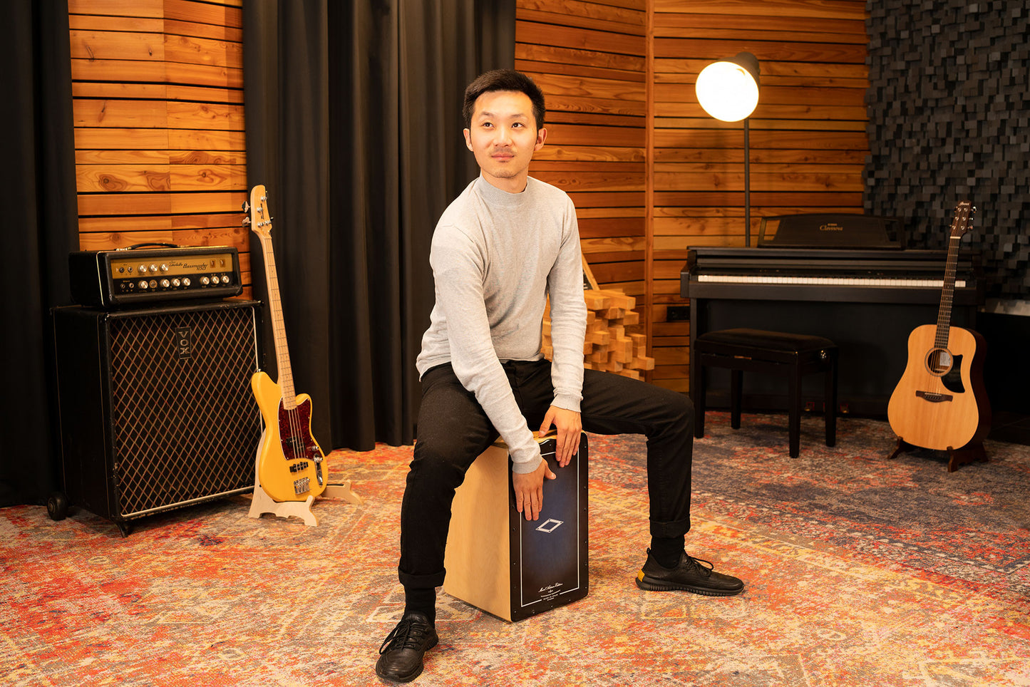 MEINL Percussion Artisan Edition Series String Cajon Tango Line - Blue Fade