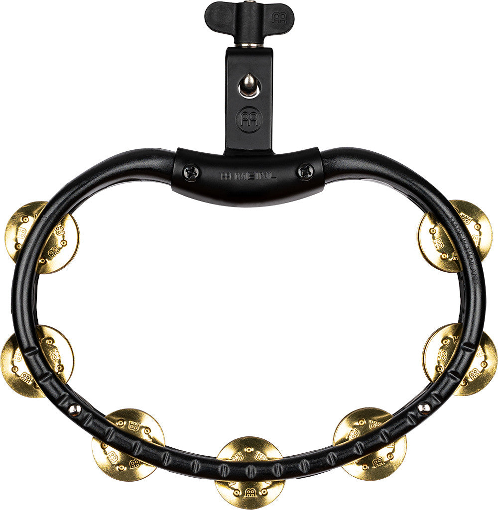 MEINL Percussion Traditional Mountable ABS Series Molded ABS Tambourine - Black/Solid Brass Jingles