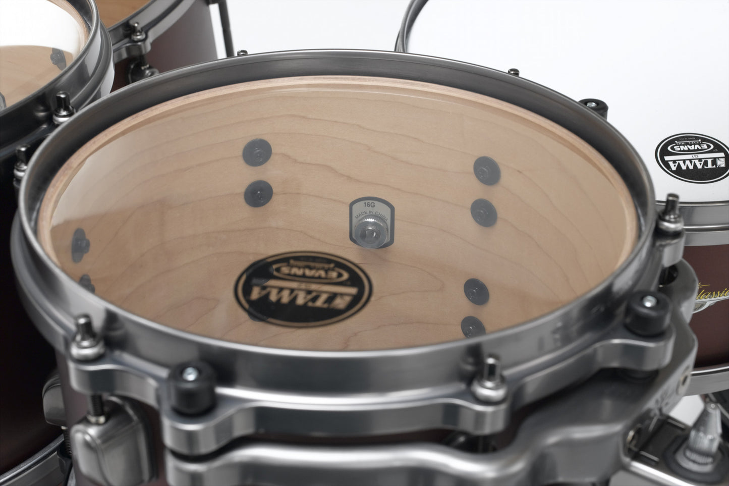 TAMA Starclassic Maple Lacquer Rack Tom 10" x 8" - Flat Burgundy Metallic/Smoked Black Nickel HW