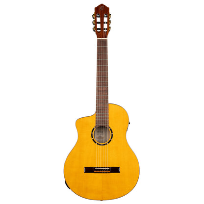 ORTEGA Family Series Pro 4/4 Konzertgitarre 6 String Lefty - Massive Fichte / Cypress Gloss Stain Yellow + Bag