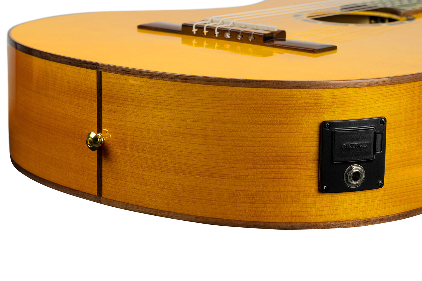 ORTEGA Family Series Pro 4/4 Konzertgitarre 6 String - Massive Fichte / Cypress Gloss Stain Yellow + Bag