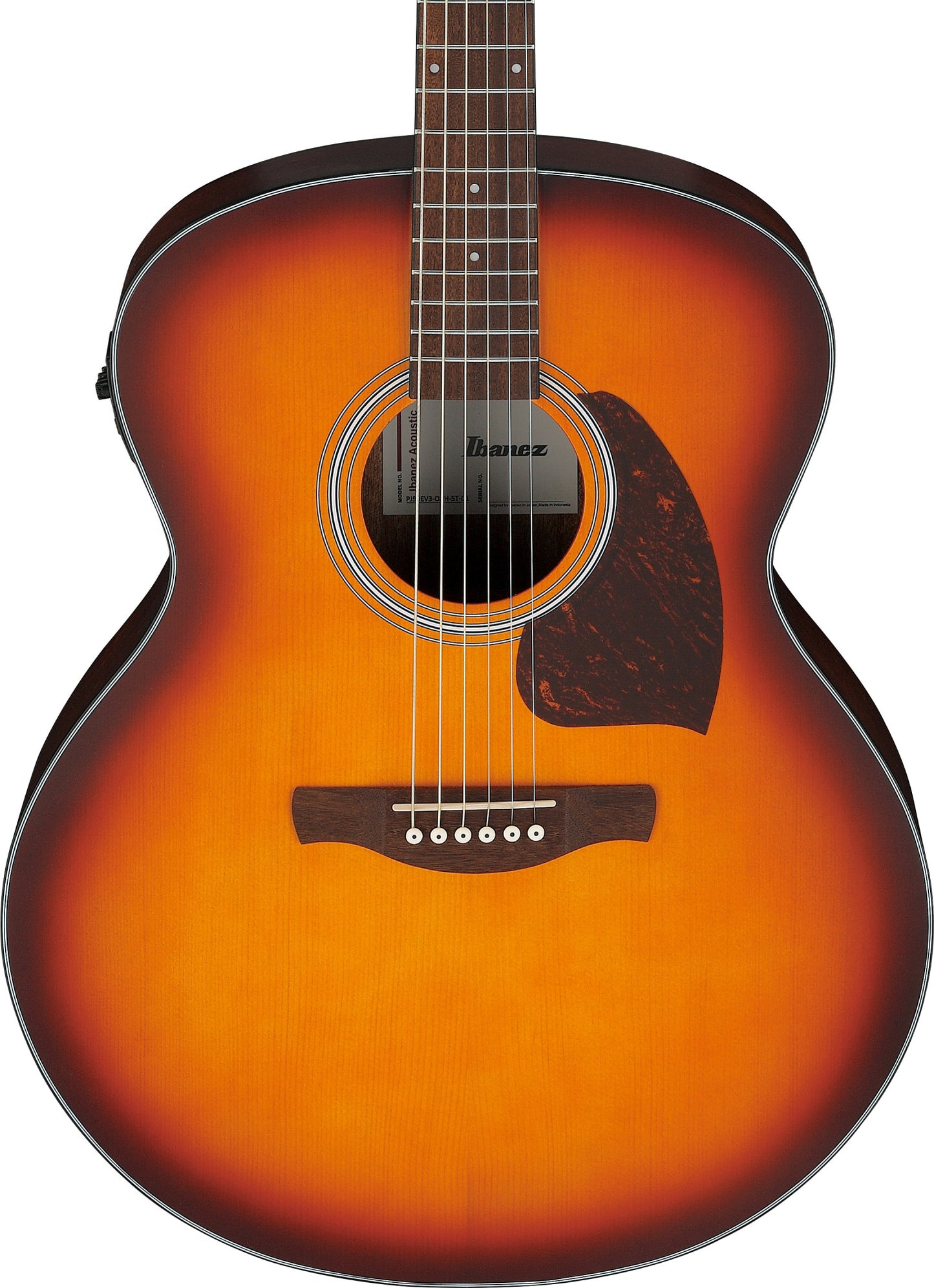 IBANEZ PJ Akustikgitarre 6-String - Open Pore Vintage Amber Sunburst Decke, Open Pore Natural Boden & Zargen
