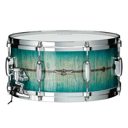 TAMA STAR Maple Snaredrum 14" x 8" - Emerald Sea Curly Maple/Chrom HW - Outside Inlay